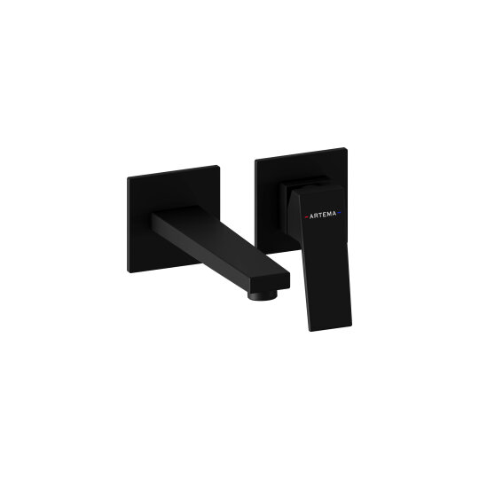 Artema Minimax Square Ankastre Lavabo Bataryası, Kısa, Mat Siyah (Sıva Üstü Grubu), A4359236