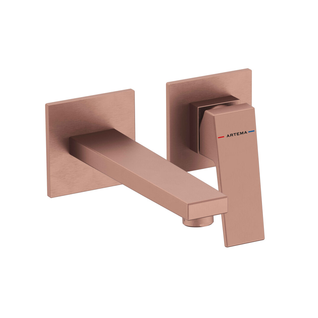 Artema Minimax Square Ankastre Lavabo Bataryası, Uzun, Fırçalı Bakır (Sıva Üstü Grubu), A4359324 - 1