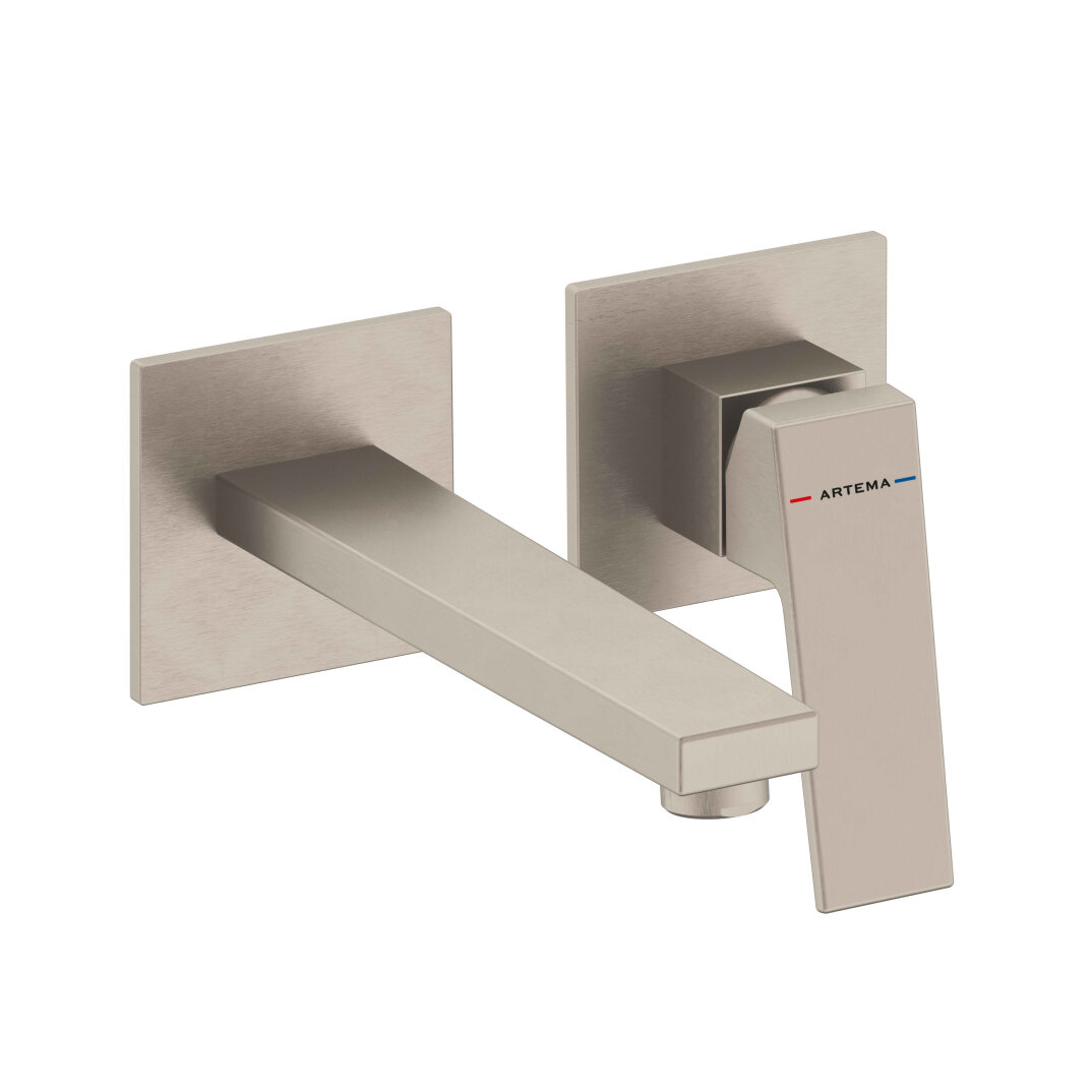Artema Minimax Square Ankastre Lavabo Bataryası, Uzun, Fırçalı Nikel (Sıva Üstü Grubu), A4359334 - 1