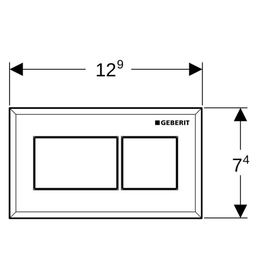 Geberit Sigma Kumanda Paneli, Siyah-Krom, 116.053.KV.1 - 3