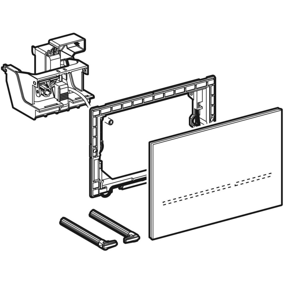 Geberit Sigma80 Elektrikli Kumanda Paneli Siyah Cam, 116.090.SG.1 - 2