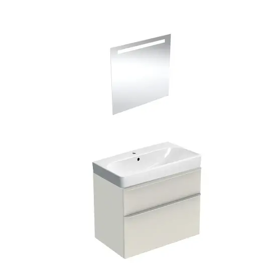 Geberit Smyle Banyo Dolabı Seti Çift Cekmeceli Kum Grisi 120 Cm, SMYLESET10