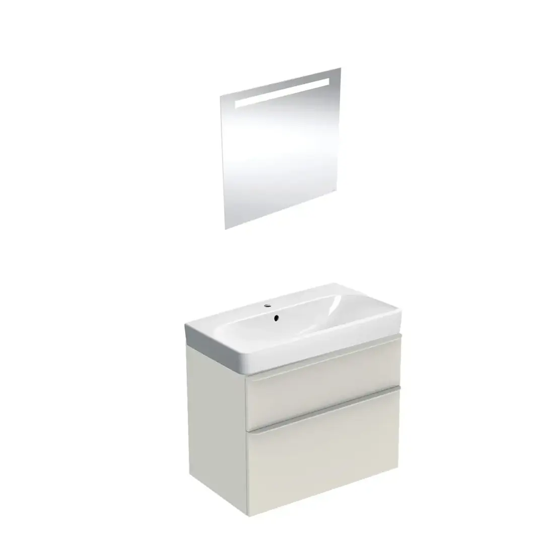 Geberit Smyle Banyo Dolabı Seti Çift Cekmeceli Kum Grisi 90 Cm, SMYLESET07 - 1