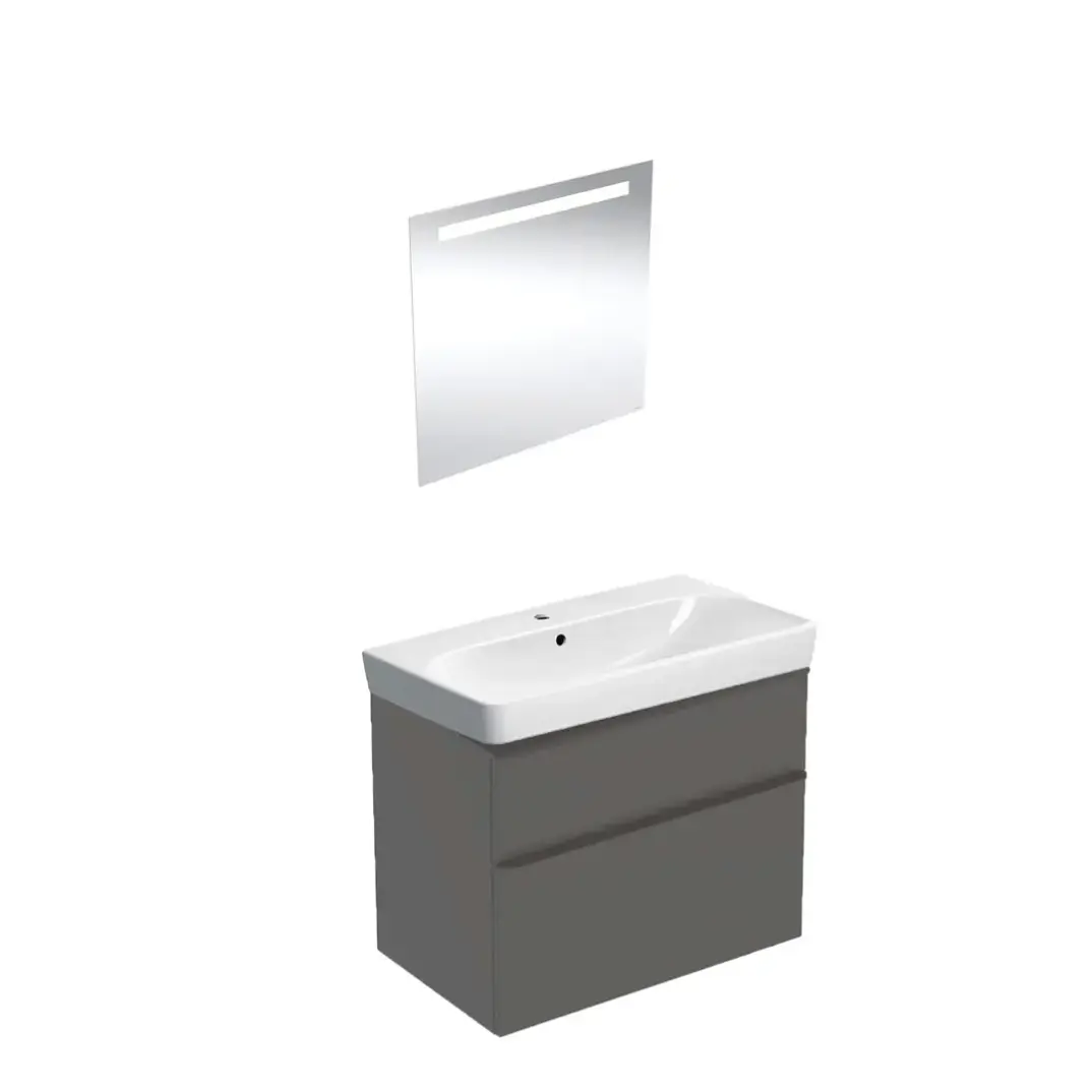 Geberit Smyle Banyo Dolabı Seti Çift Cekmeceli Mat Antrasit 90 Cm, SMYLESET09 - 1