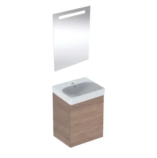 Geberit Smyle Banyo Dolabı Seti Tek Kapaklı Amerikan Ceviz 50 Cm, SMYLESET02