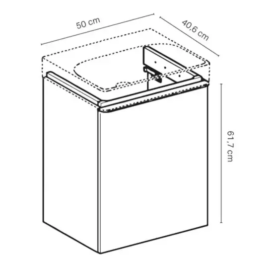 Geberit Smyle Banyo Dolabı Seti Tek Kapaklı Amerikan Ceviz 50 Cm, SMYLESET02 - 2