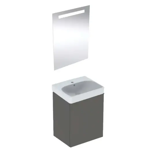 Geberit Smyle Banyo Dolabı Seti Tek Kapaklı Mat Antrasit 50 Cm, SMYLESET03