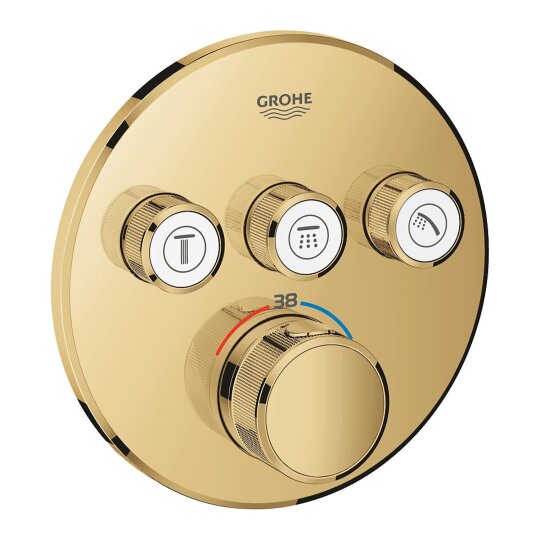 Grohe Grohtherm SmartControl Ankastre Termostatik Banyo/Duş Bataryası (Sıva Üstü Grubu), 3 Yollu, Altın, 29121GL0