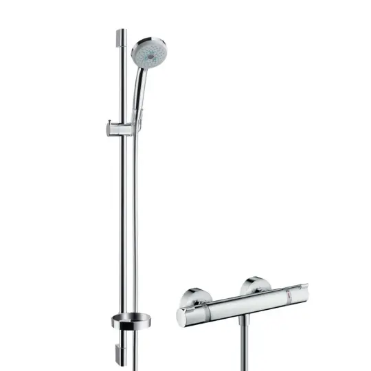 Hansgrohe Croma 100 Aplike Duş Sistemi Multi, Ecostat Comfort Termostat Ve 90 Cm Duş Barı İle-27085000, 27085000