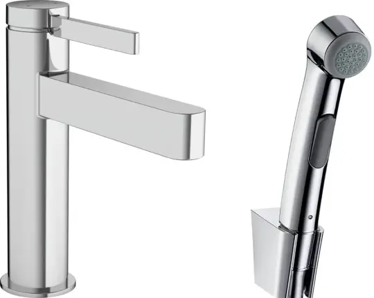 Hansgrohe Finoris Tek Kollu Lavabo Bataryası 110, Bidette El Duşu Ve 160 Cm Duş Hortumu İle Krom, 76210000