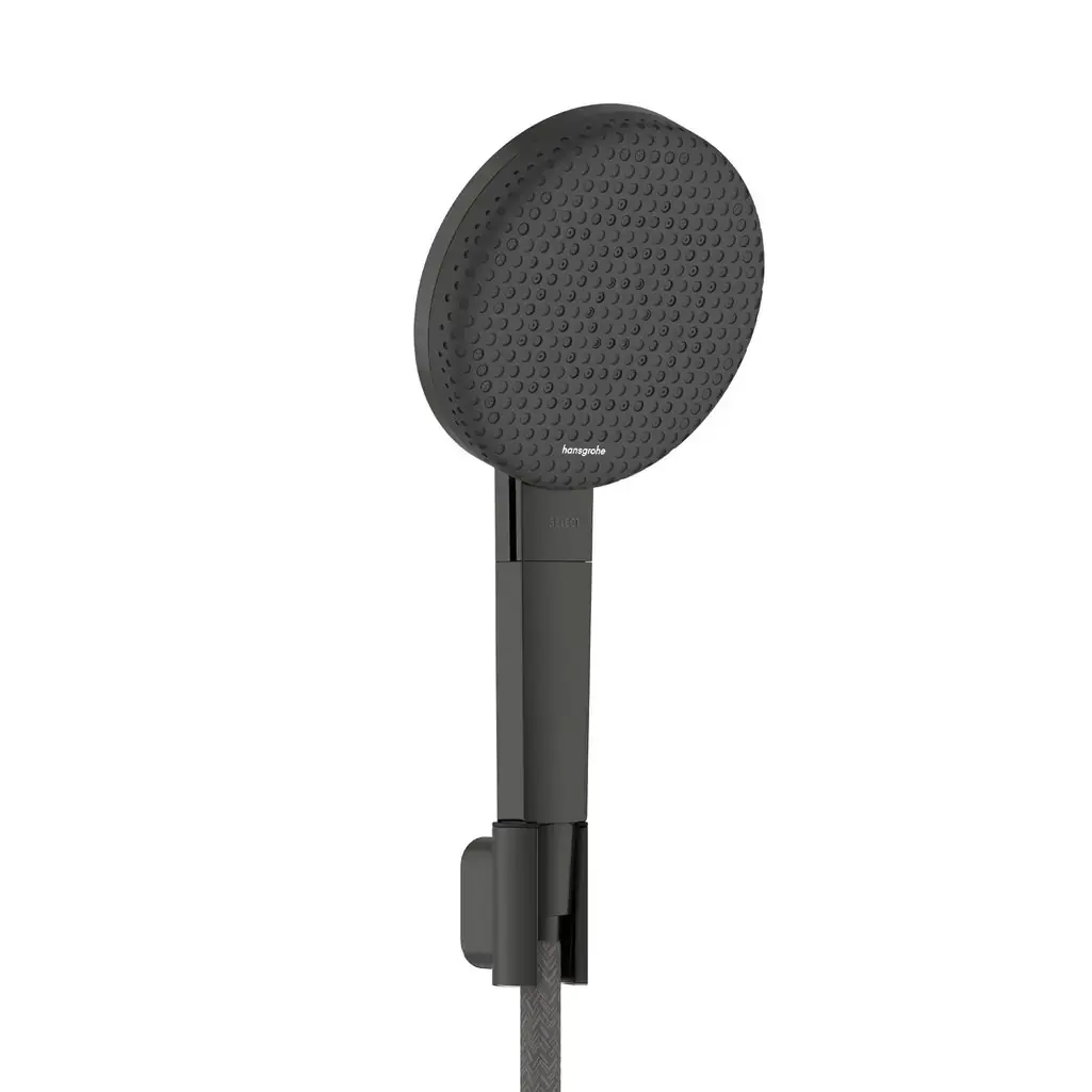 Hansgrohe Raindance Alive Select S Duş Askısı Seti 125 3jet EcoSmart Designflex Tekstil Duş Hortumu 160 cm Mat Siyah Krom, 24611340 - 1