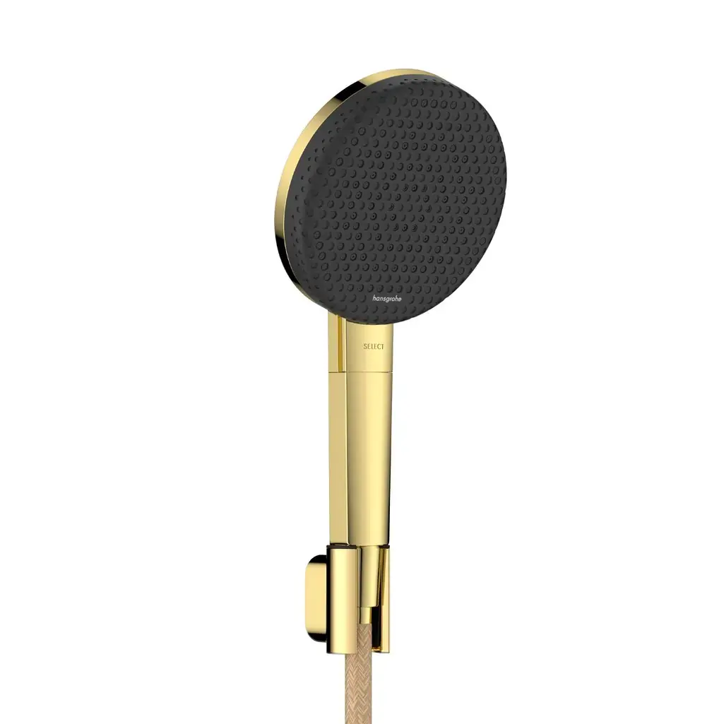 Hansgrohe Raindance Alive Select S Duş Askısı Seti 125 3jet EcoSmart Designflex Tekstil Duş Hortumu 160 cm Parlak Altın, 24611990 - 1