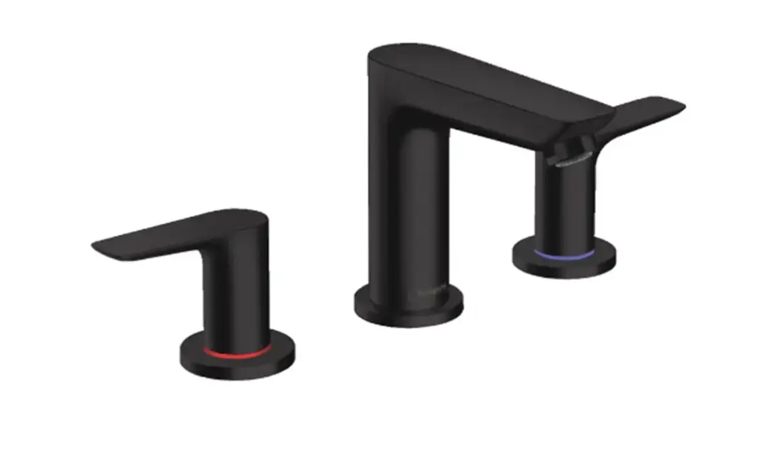 Hansgrohe Talis E 3-Delikli Lavabo Bataryası Mat Siyah, 71733670 - 1