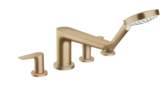 Hansgrohe Talis E 4-Delikli Küvet Kenarı Banyo Bataryası Mat Bronz, 71748140