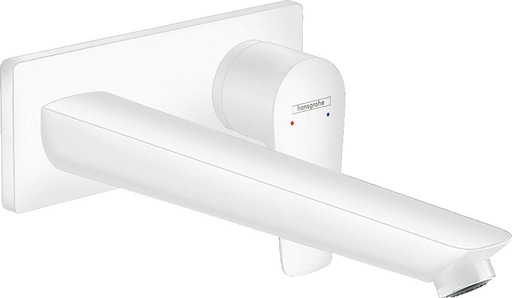 Hansgrohe Talis E Tek Kollu Lavabo Bataryası Ankastre Duvara Monte, 22,5 Cm Gaga İle Mat Beyaz, 71734700 - 1
