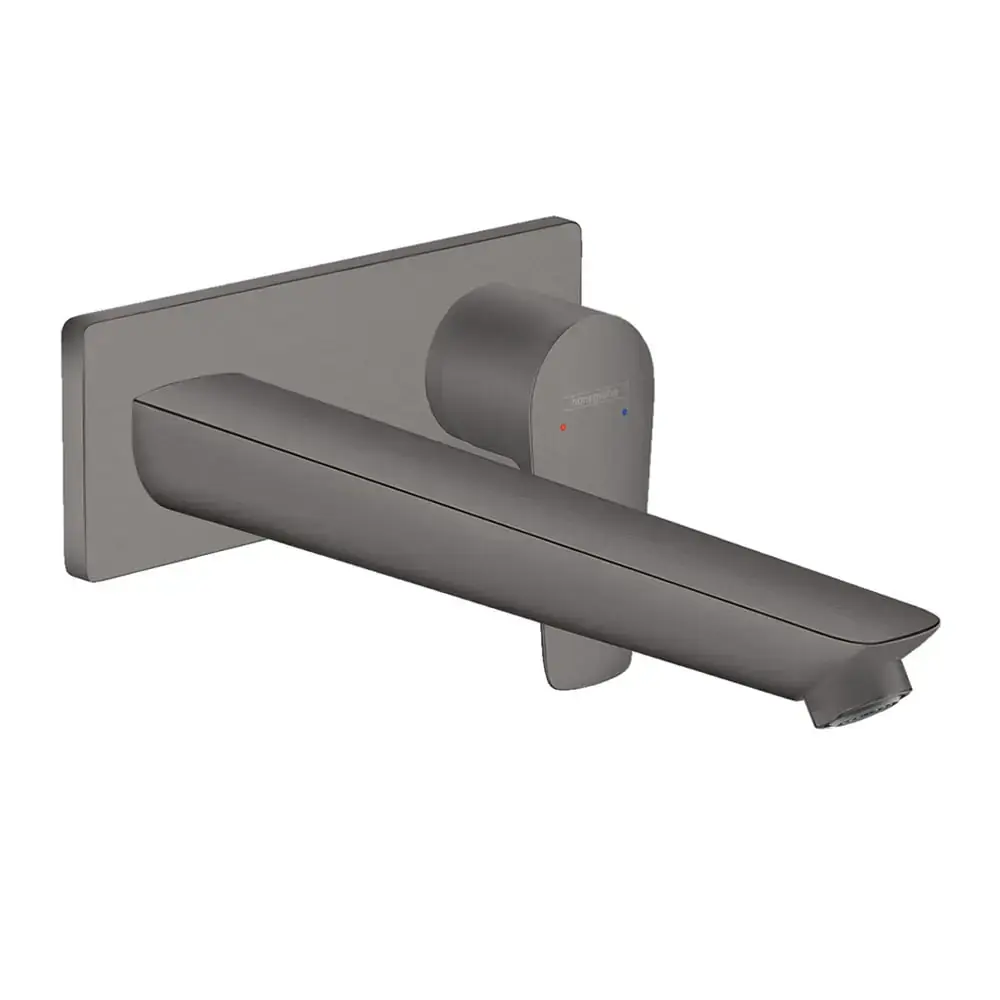 Hansgrohe Talis E Tek Kollu Lavabo Bataryası Ankastre Duvara Monte, 22,5 Cm Gaga İle Mat Siyah Krom, 71734340 - 1