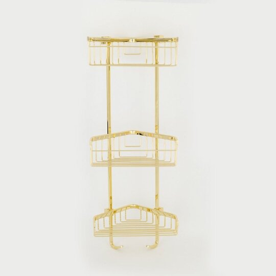 Hüppe Deluxe Üçlü Köşe Şampuanlık, Altın, 6492001083200080 - 2
