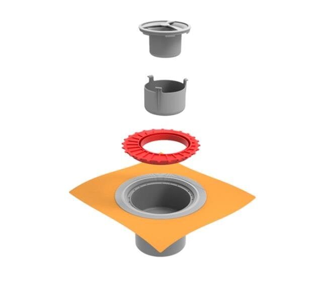 Hüppe Master S 10x10 Yalıtımlı Noktasal Su Gideri, Mat Siyah, Yandan, 47H002600000MS05 - 2