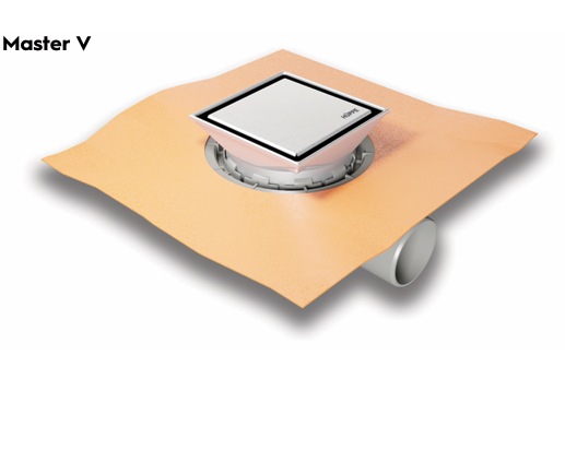 Hüppe Master V 10x10 Yalıtımlı Noktasal Su Gideri, Titanyum Siyah, Yandan (Seramik Uyumlu), 47H002600000MS25 - 3