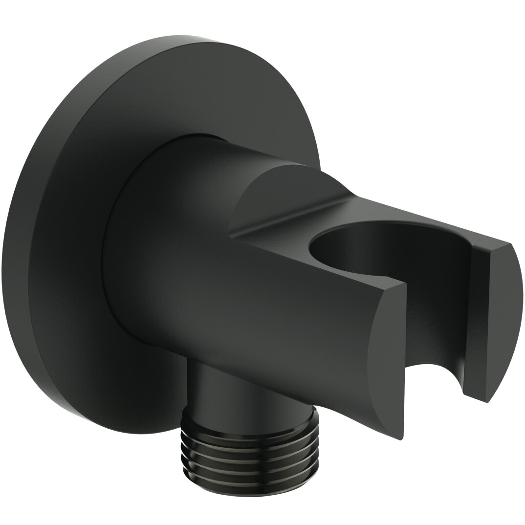 Ideal Standard IdealRain Ankastre El Duşu Askısı ve Dirseği, Mat Siyah, BC807XG - 1
