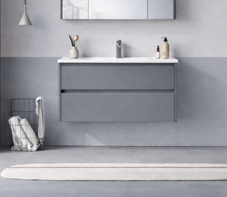 Orka Arno 100 cm Bazalt Gri Banyo Dolabı Alt Modül ve Lavabo (Çekmeceli) , 5008754 - 2