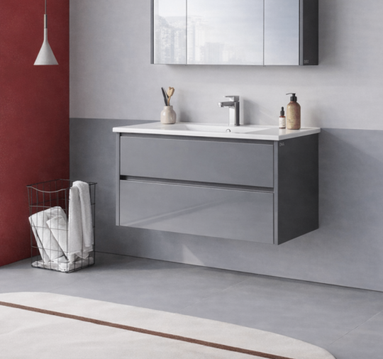 Orka Arno 100 cm Bazalt Gri Banyo Dolabı Alt Modül ve Lavabo (Çekmeceli) , 5008754 - 3