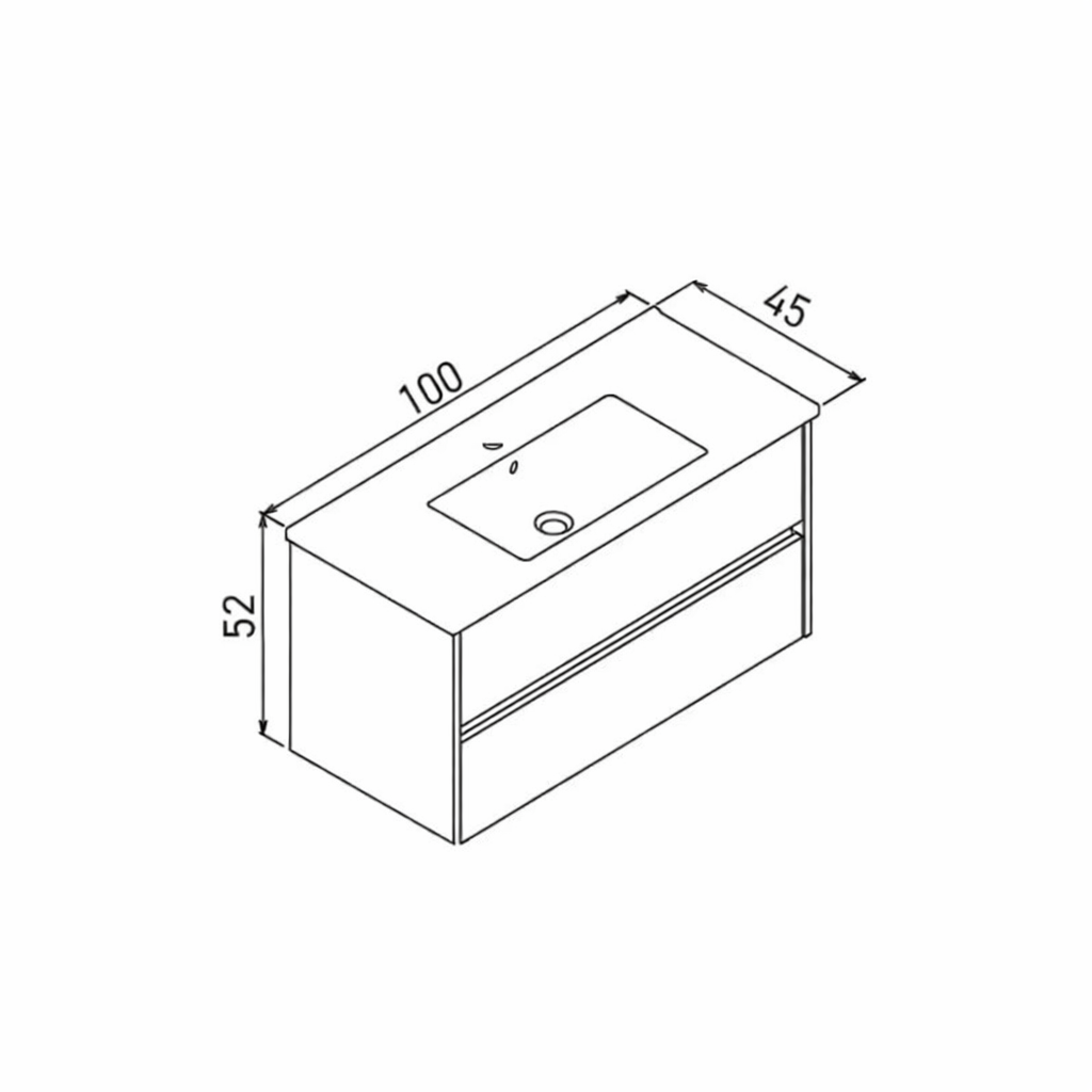 Orka Arno 100 cm Bazalt Gri Banyo Dolabı Alt Modül ve Lavabo (Çekmeceli) , 5008754 - 8