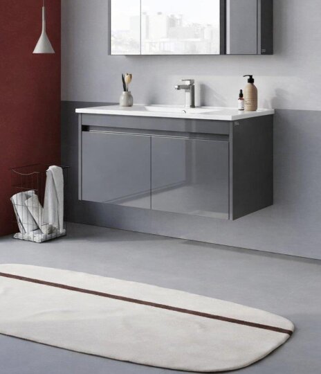 Orka Arno 100 cm Bazalt Gri Banyo Dolabı Alt Modül ve Lavabo (Kapaklı) , 5008757 - 3