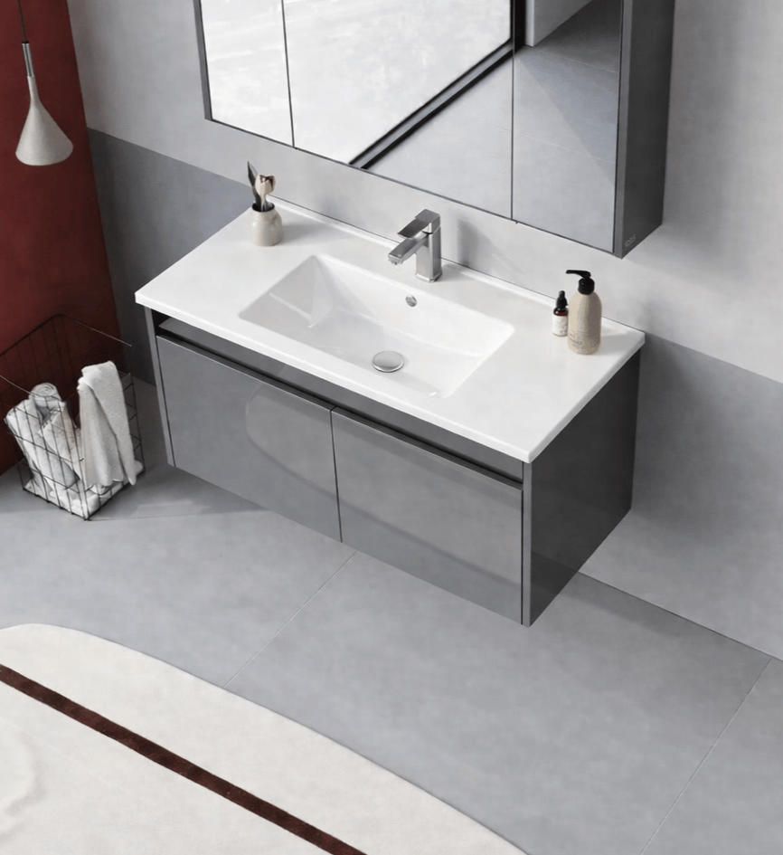 Orka Arno 100 cm Bazalt Gri Banyo Dolabı Alt Modül ve Lavabo (Kapaklı) , 5008757 - 4