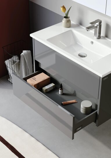 Orka Arno 100 cm Bazalt Gri Banyo Dolabı Takımı (Çekmeceli) , 5008760 - 6