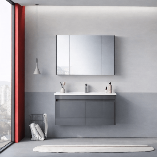 Orka Arno 100 cm Bazalt Gri Banyo Dolabı Takımı (Kapaklı) , 5008763