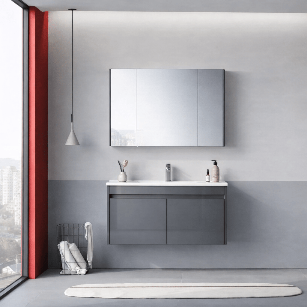 Orka Arno 100 cm Bazalt Gri Banyo Dolabı Takımı (Kapaklı) , 5008763 - 1