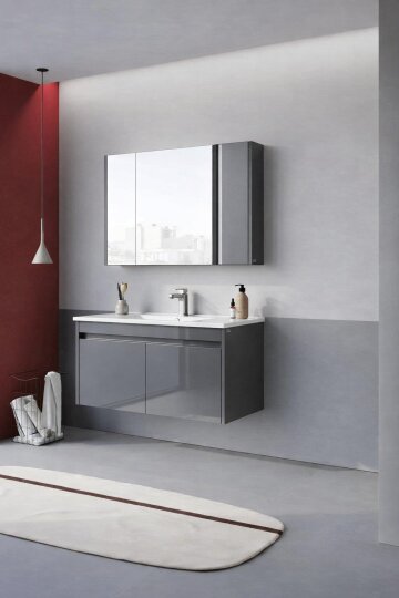 Orka Arno 100 cm Bazalt Gri Banyo Dolabı Takımı (Kapaklı) , 5008763 - 3