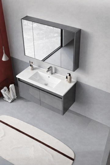 Orka Arno 100 cm Bazalt Gri Banyo Dolabı Takımı (Kapaklı) , 5008763 - 4