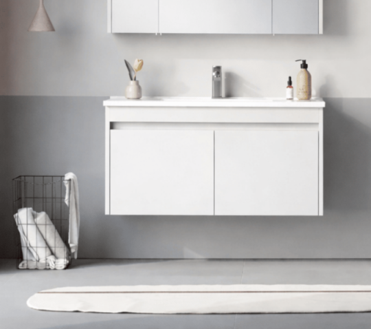 Orka Arno 100 cm Parlak Beyaz Banyo Dolabı Alt Modül ve Lavabo (Kapaklı) , 5008759 - 2