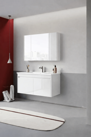 Orka Arno 100 cm Parlak Beyaz Banyo Dolabı Takımı (Kapaklı) , 5008765 - 3