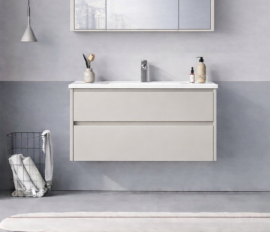 Orka Arno 100 cm Parlak Kaşmir Banyo Dolabı Alt Modül ve Lavabo (Çekmeceli) , 5008755 - 2