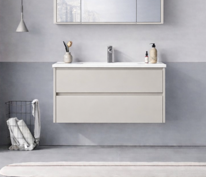 Orka Arno 100 cm Parlak Kaşmir Banyo Dolabı Alt Modül ve Lavabo (Çekmeceli) , 5008755 - 2