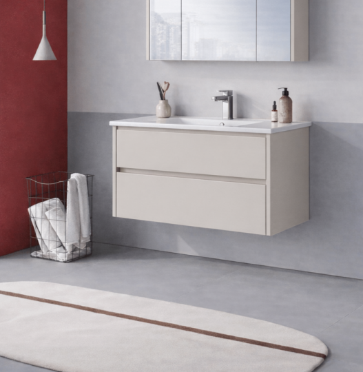 Orka Arno 100 cm Parlak Kaşmir Banyo Dolabı Alt Modül ve Lavabo (Çekmeceli) , 5008755 - 3