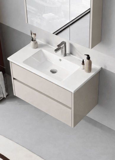 Orka Arno 100 cm Parlak Kaşmir Banyo Dolabı Alt Modül ve Lavabo (Çekmeceli) , 5008755 - 6