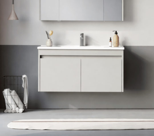 Orka Arno 100 cm Parlak Kaşmir Banyo Dolabı Alt Modül ve Lavabo (Kapaklı) , 5008758 