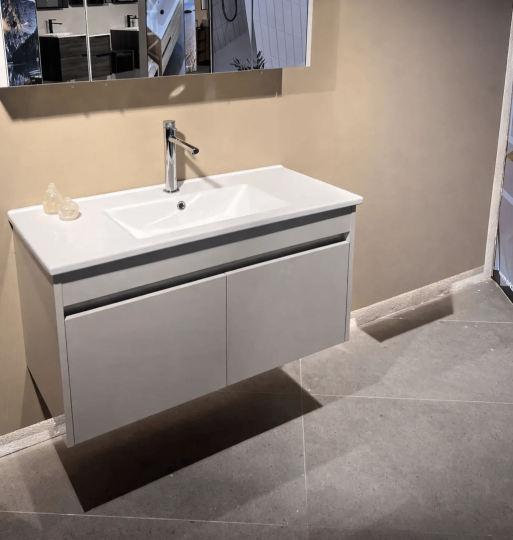 Orka Arno 100 cm Parlak Kaşmir Banyo Dolabı Alt Modül ve Lavabo (Kapaklı) , 5008758 - 5