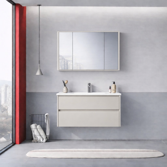 Orka Arno 100 cm Parlak Kaşmir Banyo Dolabı Takımı (Çekmeceli) , 5008761 - 2
