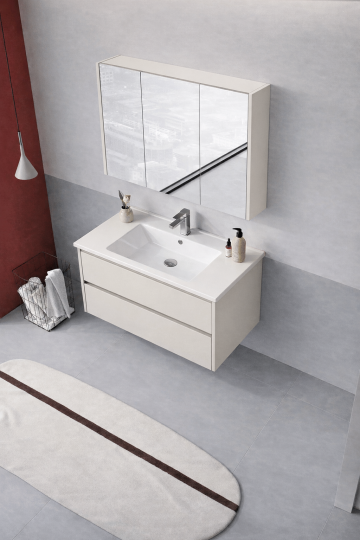 Orka Arno 100 cm Parlak Kaşmir Banyo Dolabı Takımı (Çekmeceli) , 5008761 - 4