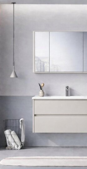 Orka Arno 100 cm Parlak Kaşmir Banyo Dolabı Takımı (Çekmeceli) , 5008761 - 5