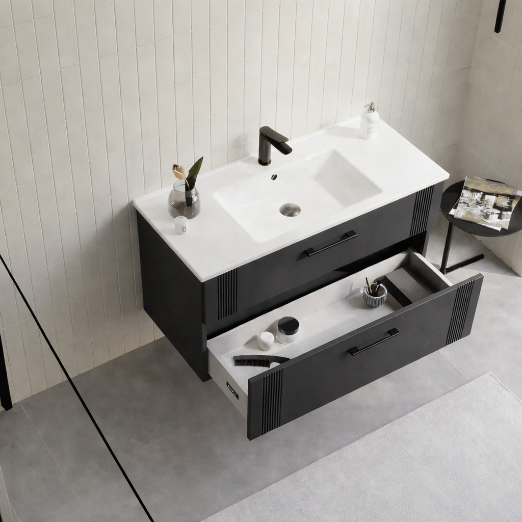 Orka Bari 100 cm Mat Antrasit Banyo Dolabı Alt Modül ve Lavabo, 5006571 - 3