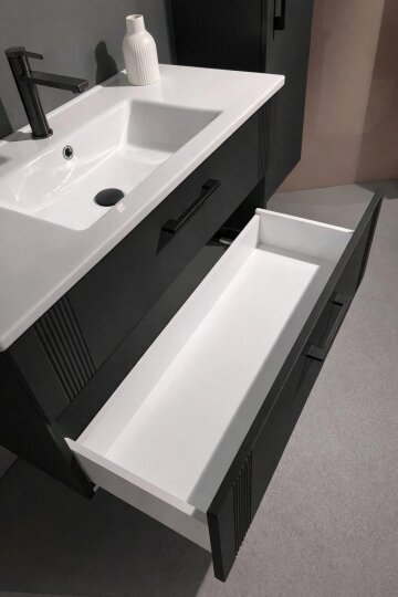 Orka Bari 100 cm Mat Antrasit Banyo Dolabı Alt Modül ve Lavabo, 5006571 - 5