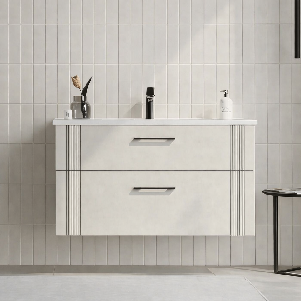 Orka Bari 100 cm Mat Kaşmir Banyo Dolabı Alt Modül ve Lavabo, 5008279 - 1