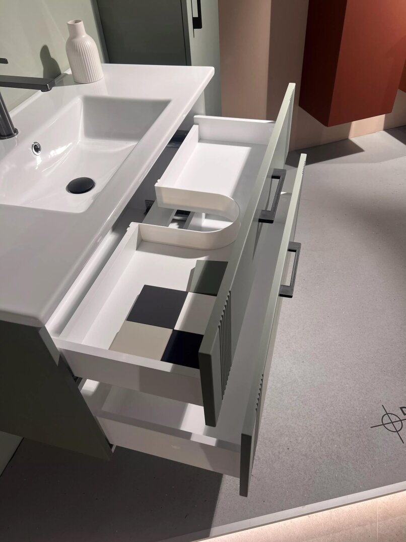 Orka Bari 100 cm Mat Soft Yeşil Banyo Dolabı Alt Modül ve Lavabo, 5006569 - 5