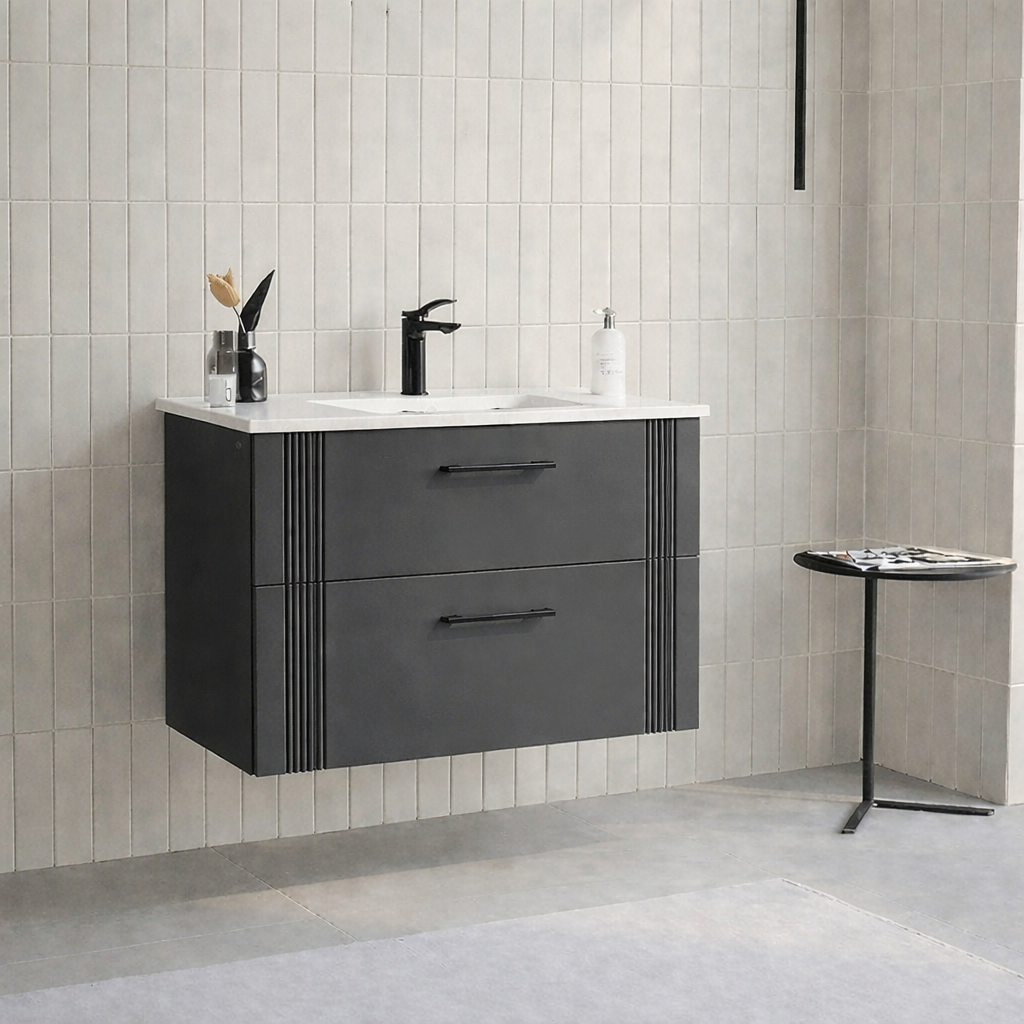 Orka Bari 65 cm Mat Antrasit Banyo Dolabı Alt Modül ve Lavabo, 5006563 - 3